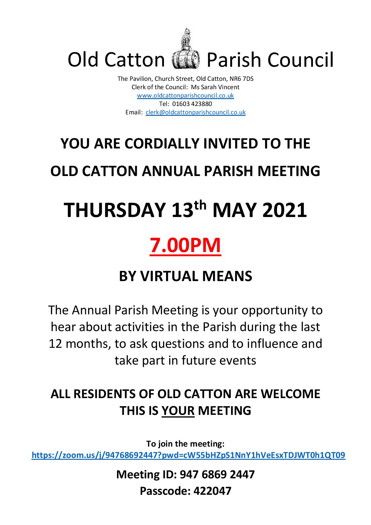 Old Catton's Annual Parish Meeting