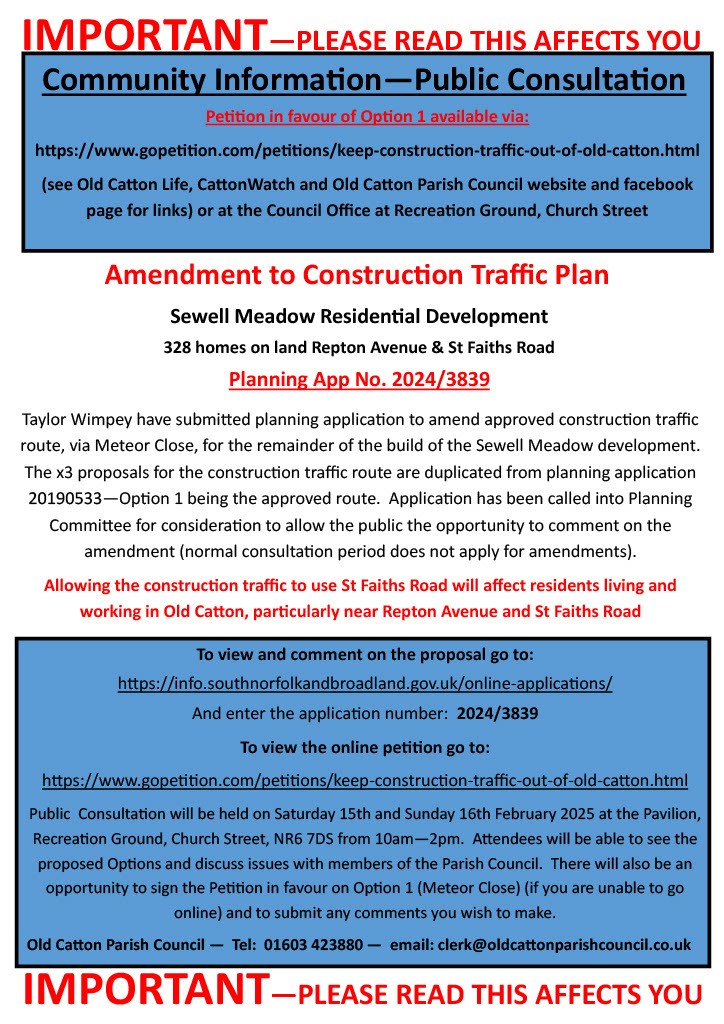 PUBLIC CONSULTATION - 15th/16th February 2025